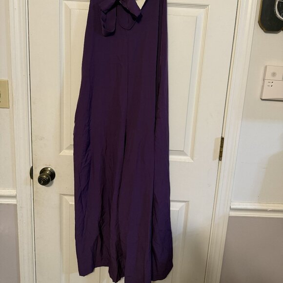 NWT Purple Sleeveless Maxi Dress - Size M - Bow Detail & Cutout Front - Picture 3 of 3